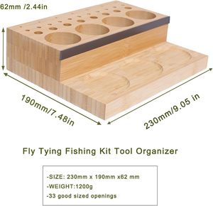 Ussuris – Organisateur de <span class=keywords><strong>bureau</strong></span> en bois rectangulaire pour kit d'outils de montage de mouches, <span class=keywords><strong>plateau</strong></span> de rangement pour matériaux de <span class=keywords><strong>bureau</strong></span> - Product Image 5