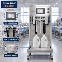 Machine de remplissage semi-automatique pour liquides moussants : détergent lessive, savon liquide, produits de lavage auto