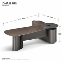Mesa de Juntas Elite con Acabado a Base de Agua, Mesa para Directores Ejecutivos, MDF E1, Herrajes Silenciosos, Centro de Conexiones, Muebles Ejecutivos