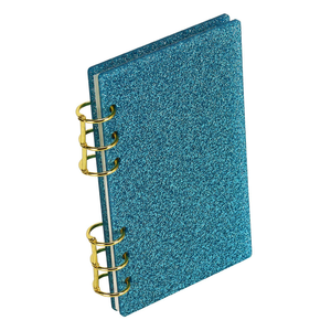 A6 clair paillettes rose acrylique planificateur Budget classeur couverture pour ordinateur portable avec anneau en métal or <span class=keywords><strong>argent</strong></span> étanche Durable produit de classement - Product Image 4
