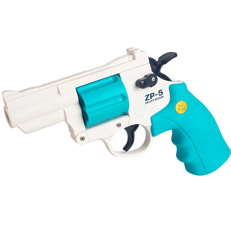 Wholesale Safe Material ZP5 Revolver With Soft Bullets hooting Game Simulation Manual Model Gun Toy For Outdoor Play