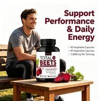 OEM ODM Total Beets Vegan Capsules, Capsules végétales à base d'extrait de racine de betterave, de pépins de raisin et de baies d'aubépine, pour soutenir la santé cardiaque