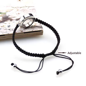 <span class=keywords><strong>Pulsera</strong></span> de ceniza con medallón de memoria viva para mujer, medallón de tornillo giratorio de acero inoxidable, abalorio flotante con urna de cordón ajustable - Product Image 4