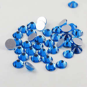 Rhinestone Zirkon Biru SS3-SS20 Grosir, Bukan Hot Fix, Batu Berlian Flatback, Rhinestone Kaca Flatback - Product Image 3