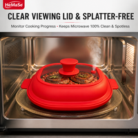Couvercle de plat de cuisson pour micro-ondes en silicone écologique, compatible lave-vaisselle, accessoire de cuisine pour la cuisson à la chaleur et la cuisson au four