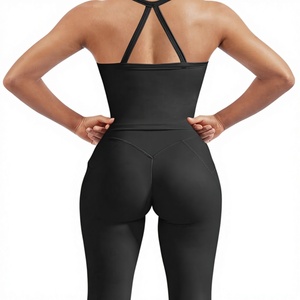 SUUKSESS Ensemble de sport 2 pièces pour femme, uni, respirant, infroissable, en Spandex/Nylon, avec leggings de <span class=keywords><strong>compression</strong></span> effet ventre plat et poches - Product Image 1