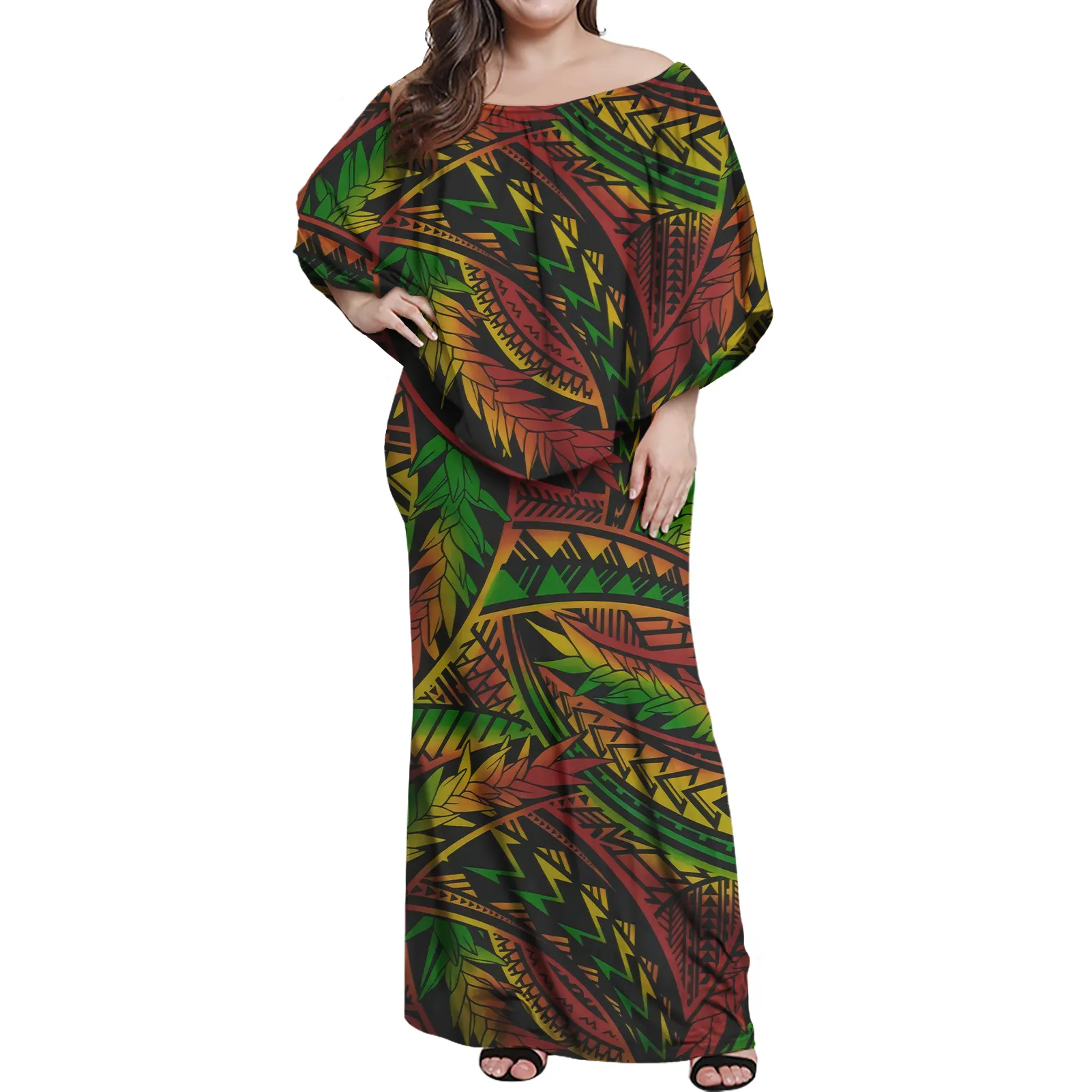 Новый дизайн, полинезийское женское платье без бретелек с принтом растений, женское элегантное платье, модное вечернее платье, фабричная цена