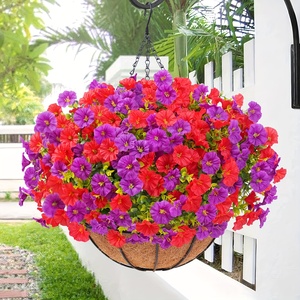 Flores Artificiales Colgantes Resistentes a los Rayos UV, Aptas para Exteriores, <span class=keywords><strong>Petunias</strong></span> Artificiales con Contenedor - Plantas Colgantes Realistas para Jardín - Product Image 6