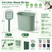 Ensemble pelle et bac à litière pour chat, pour le nettoyage des déchets d'animaux, en plastique durable et détachable, fournitures pour animaux de compagnie en gros