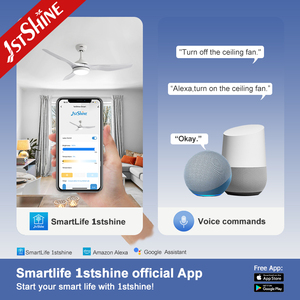 1stshine ventilateur de plafond lumière bureau économie d'énergie haute vitesse dimmable éclairage LED ventilateur de plafond avec APP - Product Image 6
