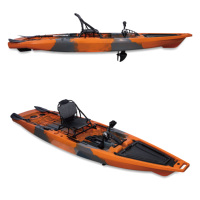 Kayak de pêche à pédales de haute qualité, système à hélice simple, 3,81 m (12,5 pi), châssis en HDPE, siège, capacité de 220 kg, marque Itoo