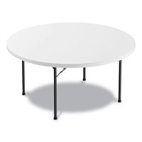 Table ronde pliante en plastique blanc robuste, simple, portable, pour 10 personnes, 5 pieds (60 pouces), idéale pour les banquets et la vente en gros, en promotion