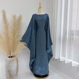 Abaya de luxe 2025, dernières créations, robe à manches chauve-souris avec tissu pailleté, ceinture ajustable à l'intérieur, robe pour femmes musulmanes - Product Image 6