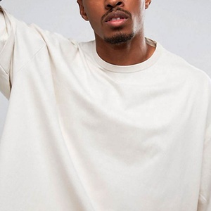 Venda Direta de Fábrica Camiseta Branca Cropped com Ombros Caídos Personalizada com Logo Impressa Camiseta de Algodão Boxy para Homens - Product Image 4