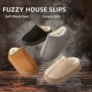 Sonbahar kış sıcak bulanık bulut slaytlar özel ev kapalı kürk ayakkabı EVA taban kaymaz rahat yeni tasarım erkekler kadınlar için - Product Image 2
