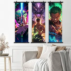Affiches déroulables HD en gros, anime <span class=keywords><strong>One</strong></span> <span class=keywords><strong>Piece</strong></span>, décorations murales à suspendre, <span class=keywords><strong>Luffy</strong></span> Zorro, toile suspendue, image personnalisée, papier peint - Product Image 3