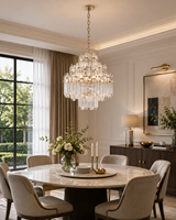 Suspension Cano Lighting Chrome Ice Pillar, colonnes en verre facetté superposées, éclairage de plafond de luxe pour la maison
