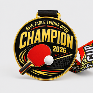 Manufacturer 3D Gold Award Medal Ribbon School Graduation Marathon Personalized Medal Metal Sports Custom <b>Table</b> <b>Tennis</b> Medal - Product Image 1