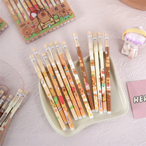 144 buah/kotak produk alat tulis pena plastik kelas tinggi siap untuk dikirim pena gel capybara Kawaii anak perempuan 0.5mm - Product Image 4