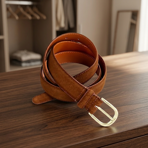 Cinturón de Cuero Vacuno 100% Duradero de Alta Calidad para Hombre, con Hebilla Cuadrada de Acero, Ecológico e Impermeable, Marca BS International, Gran Venta - Product Image 1