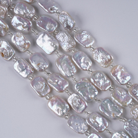 18cm 12-13mm perles d'eau douce naturelles blanches en vrac perle de forme carrée pour la fabrication de bijoux