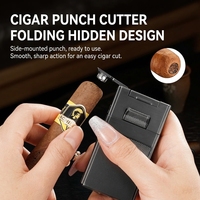 YN Nouveau design Briquet à cigares carré multifonctionnel avec logo gravé au laser, coupe-vent, double flamme