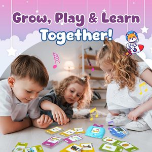 Tarjetas de Aprendizaje de Idiomas Personalizadas de 112 Páginas, Lector de Tarjetas Educativas Tempranas, Juguetes de Aprendizaje para Niños, Batería de Litio, Edades de 2 a 4 Años - Product Image 2