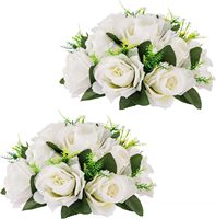 Boules de roses artificielles blanches, boules de fleurs pour mariage, arrangements floraux, bouquets, fleurs artificielles pour centre de table