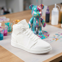 Chaussures Fluides DIY 29cm, Modèle de Baskets en Vinyle Blanc pour Coloration, Chaussures en Plastique, Jouets de Coulée Faits Main, Ours Violent Coulant
