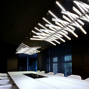 <span class=keywords><strong>Suspension</strong></span> LED moderne et minimaliste en <span class=keywords><strong>fer</strong></span> <span class=keywords><strong>forgé</strong></span> pour salle à manger, design créatif, réglable en hauteur, intensité variable, longue, noire - Product Image 1
