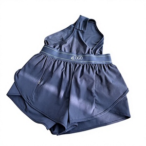 Shorts de Yoga para Mujer, Azules, Cintura Alta, Estampado de Leopardo, Sin Tirantes, de Poliéster, Secado Rápido, Transpirables, Antideslizantes, Cintura Elástica, con Bolsillos - Product Image 1