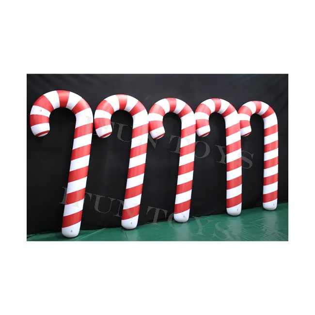 Weihnachts geschenk Großer aufblasbarer PVC-Zuckers tange Aufblasbarer Weihnachts-Gehstock für Party-Event-Dekoration