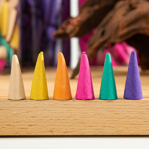 Vente en gros de parfums naturels mélangés bois de santal lavande <span class=keywords><strong>jasmin</strong></span> osmanthus armoise rose 200 cônes/sac cônes d'encens à refoulement - Product Image 5