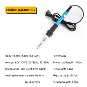 LIHONK 60W Quick Heat Up Temperature Adjustable Soldering Iron Pen Tip For Rework Welding Soldering Repair Home DIY