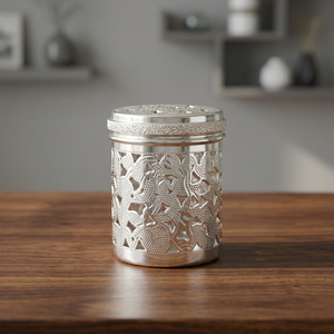 Mukhbikra plaqué argent / Article décoratif plaqué argent / Décoration traditionnelle plaquée argent / Mukhbikra antique plaquée argent - Product Image 5