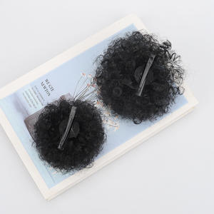<span class=keywords><strong>Chignon</strong></span> Afro Fluffy Caterpillar Curly <span class=keywords><strong>Chignon</strong></span> High Temperature Fiber Export Pointed Clip Hair Bun - Product Image 4