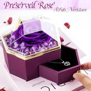 Caja de regalo de amor prismático de Venta caliente joyería de flor eterna y collar de anillo caja de acrílico para el Día de la madre - Product Image 6