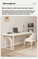 Bureau de travail à domicile DESIN, finition crème, cadre métallique écologique, design moderne et simple, idéal pour l'étude
