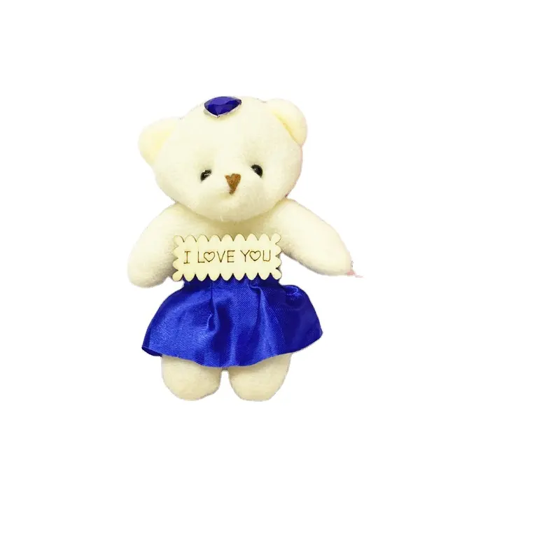 12CM plush bear pp cotton doll mini small teddy bear flower bouquets bear for wedding Valentine's Day Gift