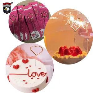 ice fountain Special heart love red Star Shape Sparklers Party Indoor Sparkler Candle Fire Toy Firework Works Children Wedding