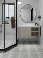 Carreaux de sol en céramique imitation pierre pour cuisine, toilettes, chambre, salle de bain, 300x300mm, 8mm, antidérapants, résistants à l'usure, mats, simples et modernes