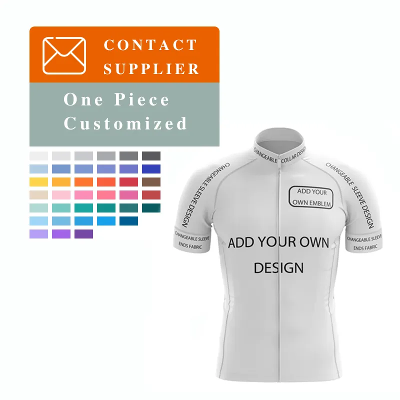 OEM White Bike Cycling Wear Clothing Set Custom Sublimation Print Logo Blank Short Sleeve MTB Shirt Bicycle Cycling Jersey