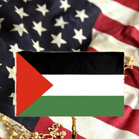 Drapeau numérique imprimé double face 100 % polyester, style défilé, pour l'État de Palestine, disponible en stock pour l'assurance automobile