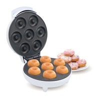 Machine à petit-déjeuner électrique 110V standard US transfrontalière, machine à beignets noire à 7 trous avec revêtement antiadhésif, machine à gâteaux, machine à pain