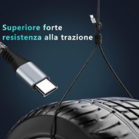 Câble USB C vers USB C 2m pour charge rapide et transfert de données PD 60W 20V 3A Type C Câble tressé en nylon pour Macbook Pro