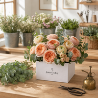 Boîte cadeau carrée pour bougie à fleurs, avec logo personnalisé imprimé, écologique, biodégradable, recyclable, finition mate, carton ondulé, quadricolore