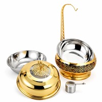 Chauffe-Plat Suspendu en Acier Inoxydable Doré 8L – Réchaud de Luxe pour Hôtels, Restaurants et Buffets, Alimenté à l'Alcool
