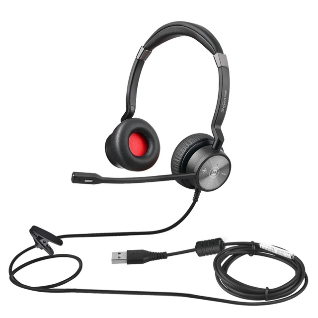 Wired Headset With ANC ENC Noise Cancelling Microphone Headphones for Call Center Telephone Office Customer Service Desk