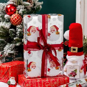MAYPLUSS Christmas Wrapping Paper 17in x 33ft Reversible Santa Snowflake Design Gift <b>Wrap</b> for Holiday Crafting - Product Image 3