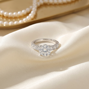 Anel de Noivado Personalizado em Moissanite, Prata Esterlina 925, Banho de Ouro 18K, Joias de Luxo Certificadas GRA, VVS1 <span class=keywords><strong>1ct</strong></span>, Presente - Product Image 5